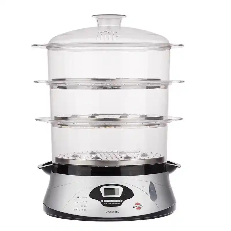 تصویر بخارپز 13 لیتری پارس خزر مدل Digi Steel 